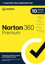 Norton 360 Premium 2024 LATAM-sleutel (1 jaar / 10 apparaten) + 75 GB cloudopslag + VPN