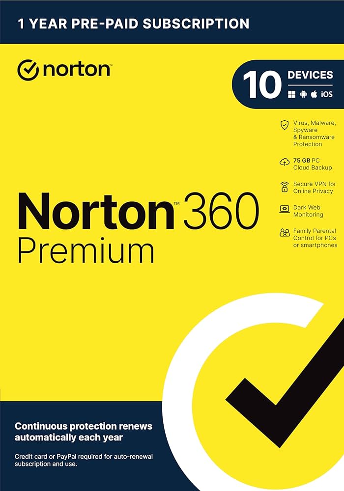 Norton 360 Premium 2024 EU-sleutel (1 jaar / 10 apparaten) + 75 GB cloudopslag