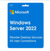 Windows Server 2022 Remote Desktop Services CAL voor 50 gebruikers CD Key